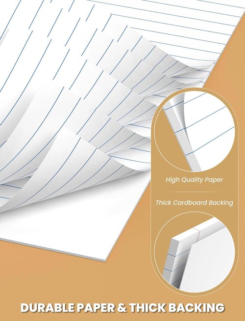 Legal Pads by [Brand Name] - 12 Pack White College Ruled Notepads | 8.5 x 11 Inches, 30 Sheets Each