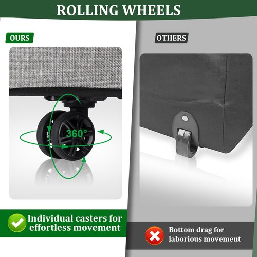 Portable Rolling File Box with Handles, Collapsible Rolling Filing Cabinet Document Box for Home Office, Rolling File Cart Mobile Wheels Storage Filing Box for Legal & Letter Size