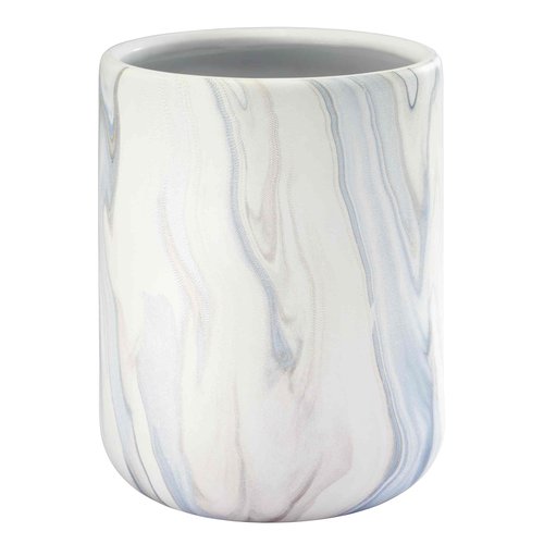 Avanti Linens - Wastebasket, Resin Accessories, Guest Bathroom Essentials (Waves Collection, Blue)