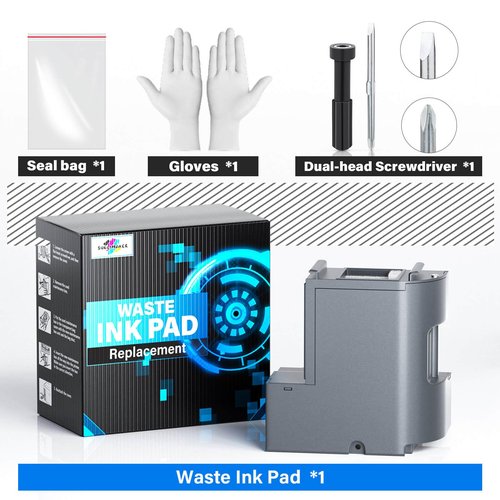 Sublimaker Waste Ink Pad Replacement with Reset Software Compatible Replacement for E Pson ET-2850 ET-2760 ET-2750 ET-2700 ET2850 ET2760 ET2750 ET2700 2850 Printer, Maintenance Box with Reset Software