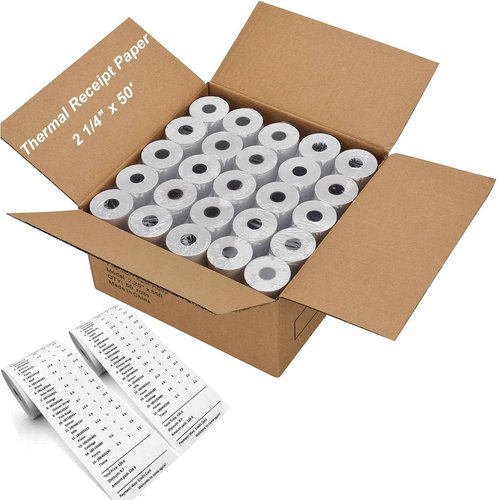 Coopaty 2 1/4''x 50' Thermal Receipt Paper for POS and Cash Register (100 Rolls)