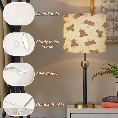 Lampshades Lamp Shades 1 Pack Teddy bear girl boy seamless baby Hand Light Shade for Table Lamps Floor Lamps Drum Lamp Shades Lampshade Replacement