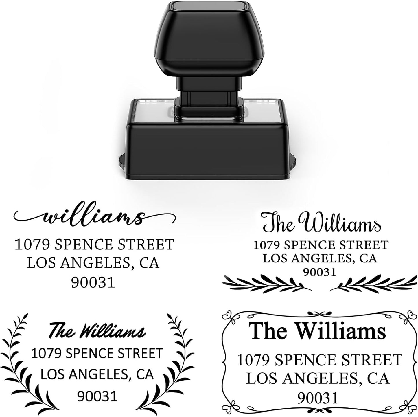 TechMark Personalized Return Address Stamp - Custom Self-Inking Design for Weddings & Holidays | 17 Unique Styles