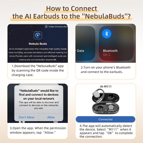 AI Translation Earbuds Real Time,144 Languages 40H Playtime Translator with 5 Translation Modes,No Subscription Required Ear-Hook Earbuds Wireless Earphones for Travel Business Meeting Learning-Black