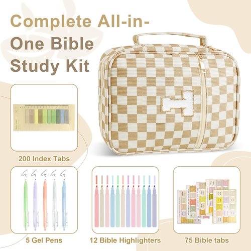 Regine Switzerland Personalized Initial Bible Cover Case - Stylish Corduroy Design with Handle, Perfect Christmas Gift for Women (Khaki-T)