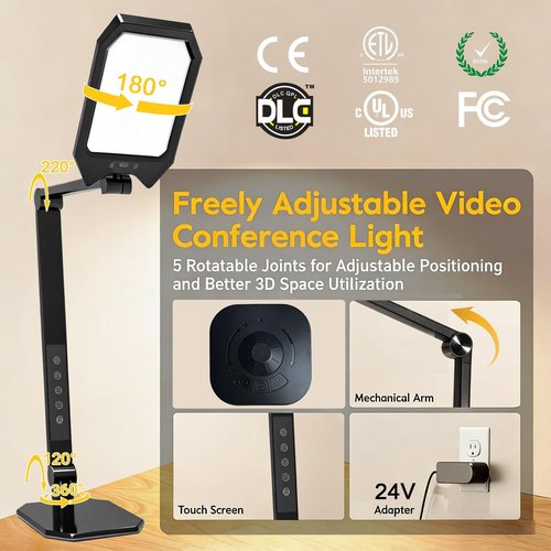 NS LED Desk Lamp - Flicker-Free Dimmable Table Light with 3 Color Modes | Adjustable Clamp for Home Office & Study