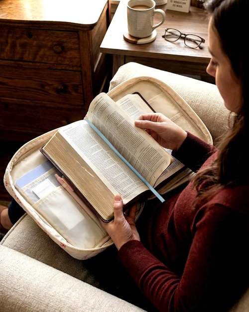 Miss Adola Bible Cover Case for Women - Quilted Organizer with Zipper Handle & Shoulder Strap | Perfect for Teens