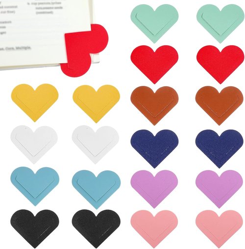 Ouligay Leather Bookmarks - Cute Heart Design for Women | 20-Piece Set, Perfect Gift for Book Lovers