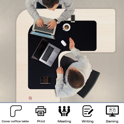 Amylove l Shaped Mouse Corner Desk Pad Waterproof Large Rubber Corner Mouse Pad for Office Home l Shaped Desk Gaming Setup Computer Protection Supplies, 36.2 Inches(Black)