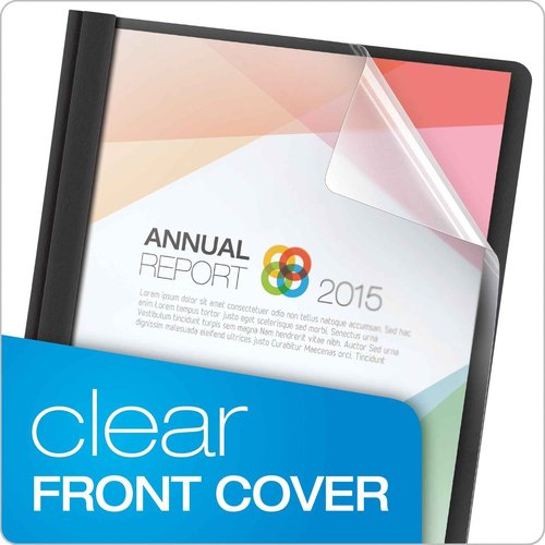 Oxford Clear Front Report Covers, Dark Blue, Letter Size, 25 per Box (55838EE) & Clear Front Report Covers, Black, Letter Size, 25 per Box (55806EE)