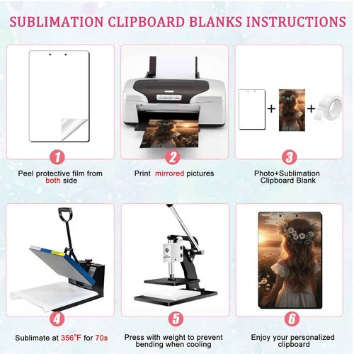 ToBeAce 8 Pack Sublimation Clipboard Blanks Double Sided, 8.9"x12.4" A4 MDF Clipboard Blanks Bulk, Sublimation Teacher Blanks for DIY Craft Gifts Classroom Office School Supplies, Letter Size