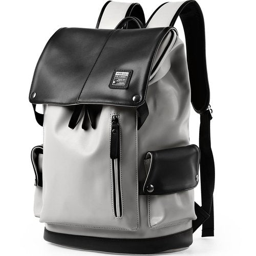 MATE ELAN Vintage Leather Travel Backpack For Men Fit 15.6 inch Laptop Waterproof Large School Casual Bookbag Work College Smooth Zipper Backpack Gift