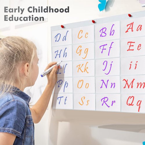 3 x 5 Inch Index Card Holder Sleeves 20 Slot Library Card Pockets Clear Plastic Organizer Holder Sleeve Hanging Wall Mount Business Classroom School Office for Display(2 Pcs)