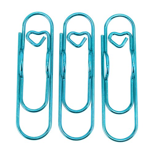 Mrisata 30Pcs Metal Pen Clips Stainless Steel Paper Clip Holder for Notebooks Papers Pen Paperclip Pen Holder Clip for Most Types of Pens Office Supplies Bookmark Receipts (Blue)