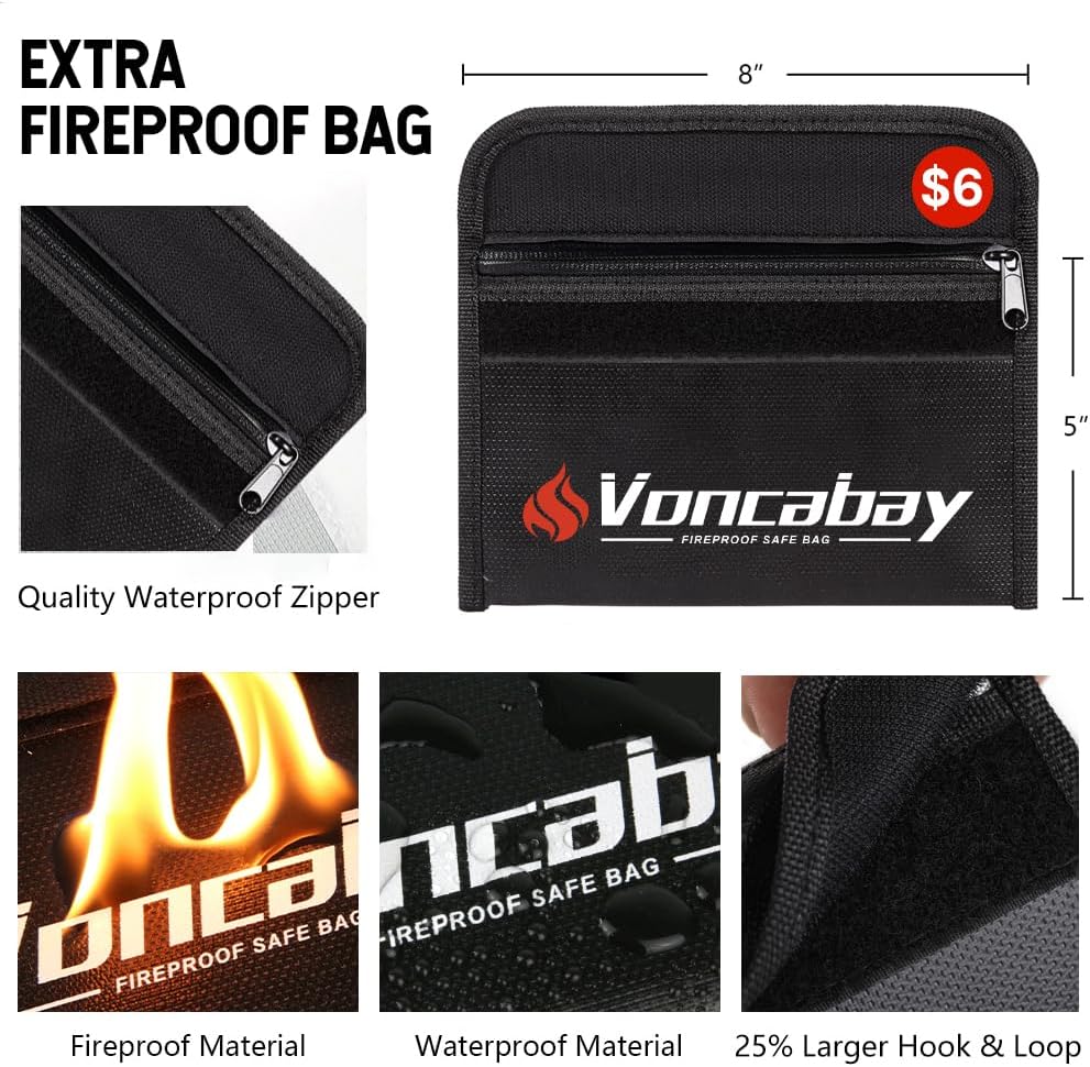 Voncabay Money Safe Box - Fireproof Security Safe with Sensor Light & Digital Keypad | 0.23 Cu Ft, Black