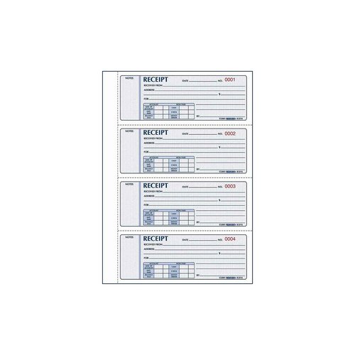Rediform® Prestige Money Receipt Book, Hardbound, Carbonless, 200 Numbered Triplicates, 4/Page, 10.75" x 7.625" (8L818)
