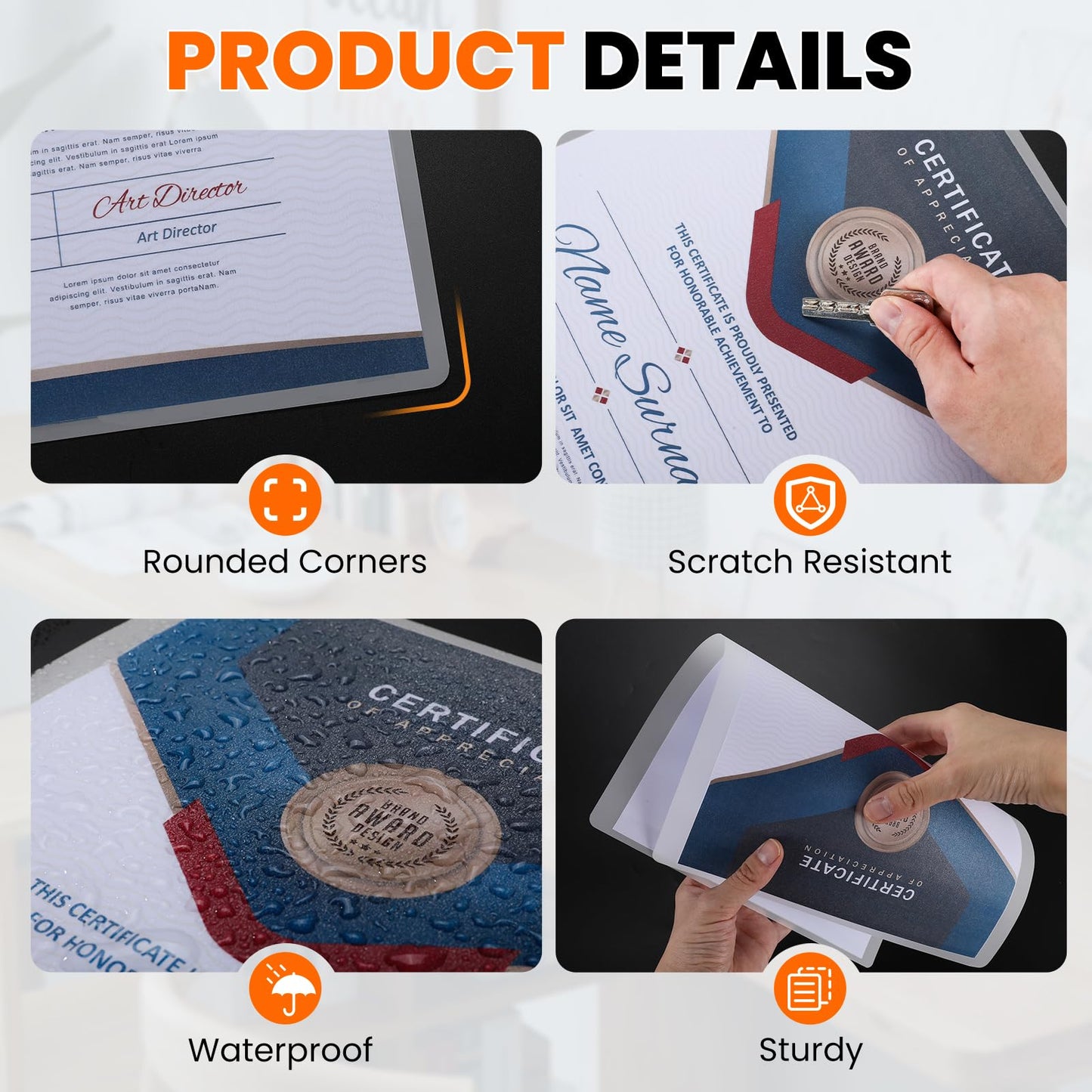 CAREGY Matte Laminating Sheets,100 Pack 9 x 11.5 Inches,3 Mil Thick,Ultra Clear with Matte Finish, Fitted for Letter Size Thermal Laminating Pouches 8.5 x 11