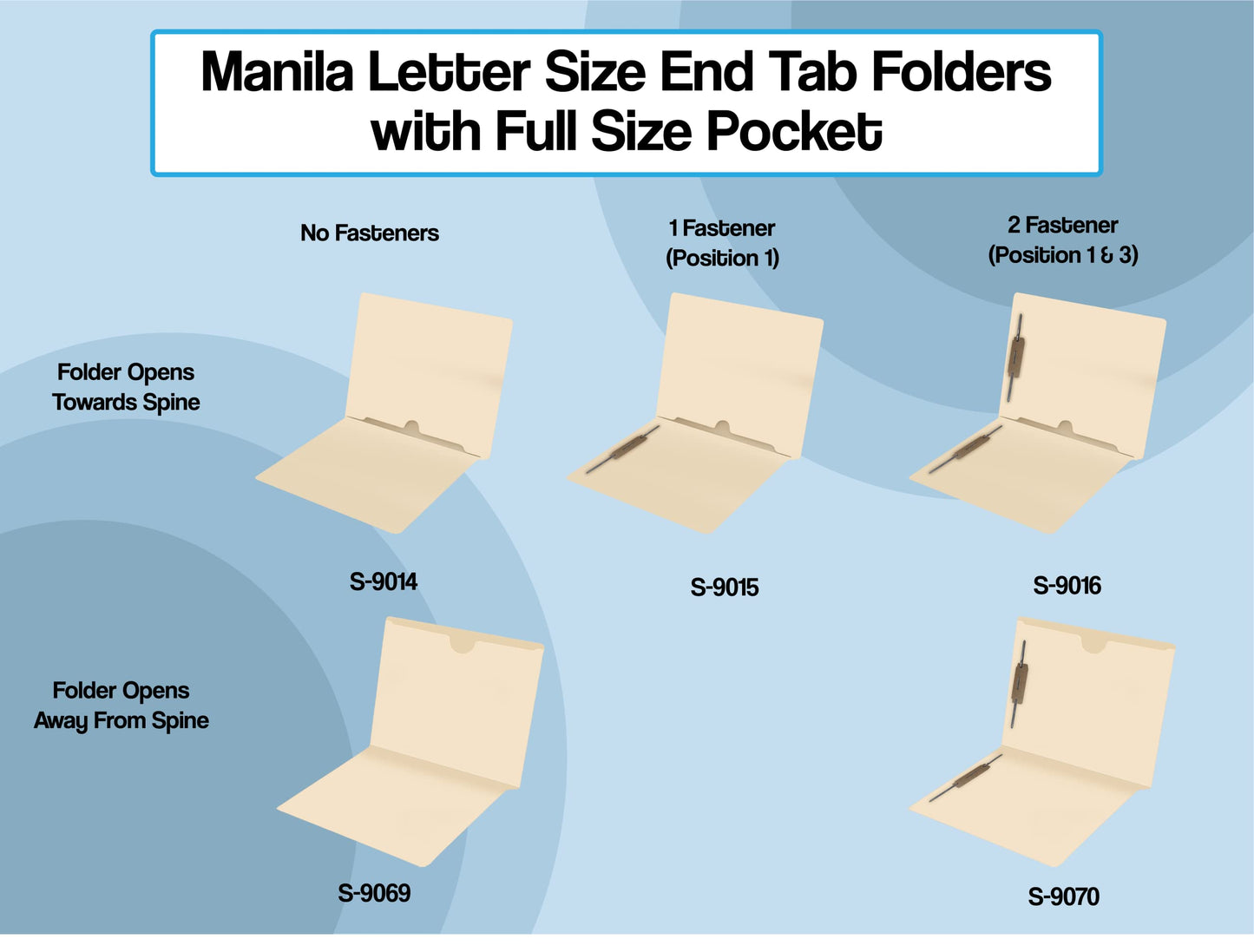 Doctor Stuff Manila Pocket File Folders - Letter Size, Two Fasteners, 11pt Manila, Box of 50
