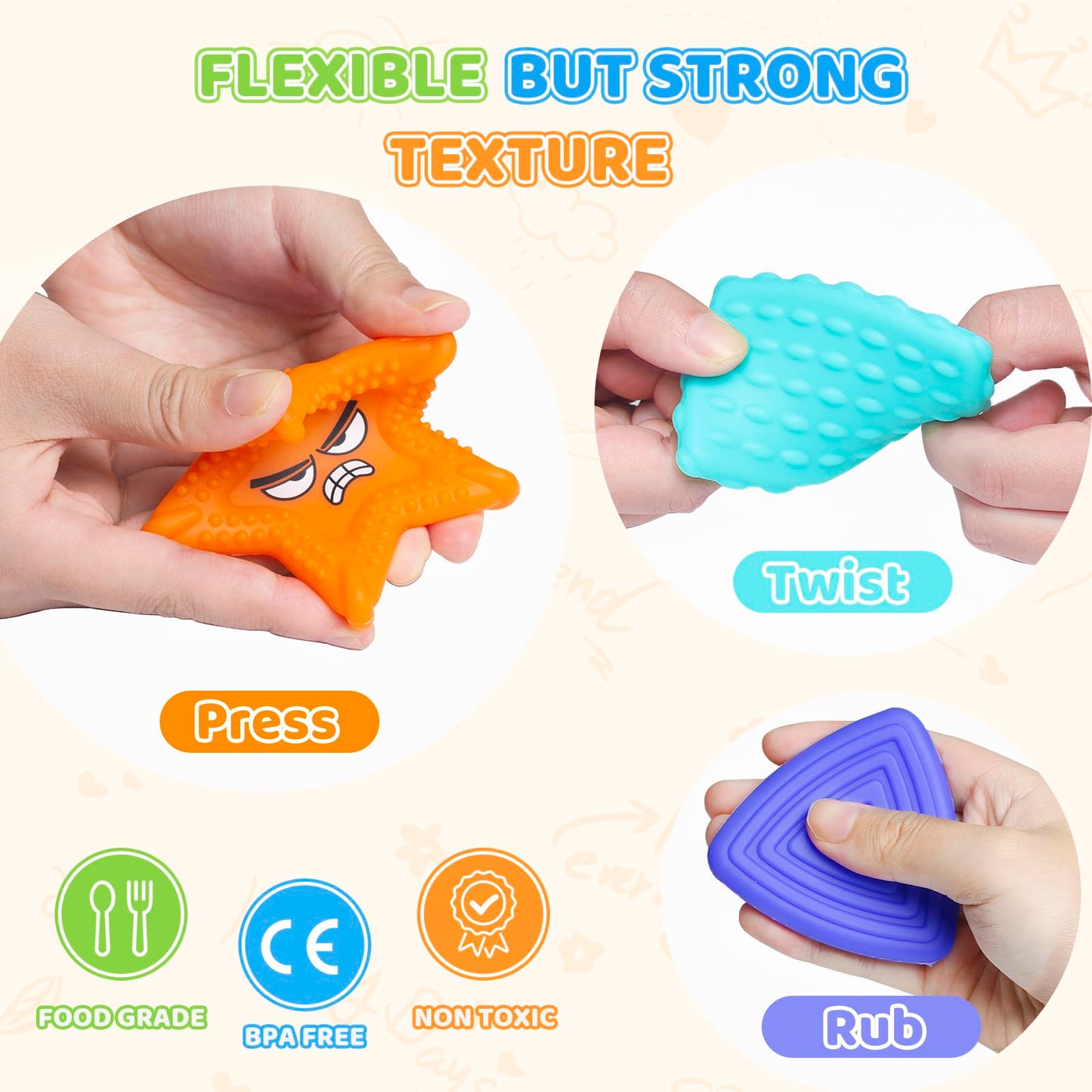 APLIST Emotion Sensory Toys for Toddlers Kids, Social Emotional Learning for Nonverbal Autism Special Needs, Play Therapy Feelings Toys, Preschool Calm Down Corner Quiet Tactile Fidget