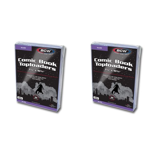 BCW Silver Age Comic Book Toploaders (20 Pack) | Rigid, Clear PVC Protection for Comics, Photos & Prints | Hard Top-Loading Case