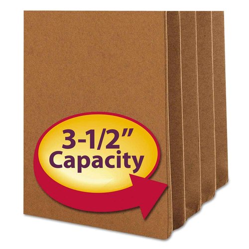 Smead File Pocket, 2/5-Cut Tab Right Position, Guide Height, 3-1/2" Expansion, Legal Size, Redrope, 25 per Box (74088)