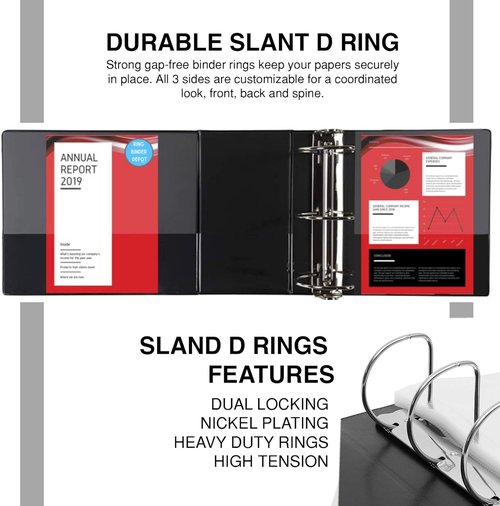Performore 6-Inch 3 Ring Binder - Heavy Duty Storage with Locking D Rings & Pockets | Fits 8.5 x 11 Inch Sheets