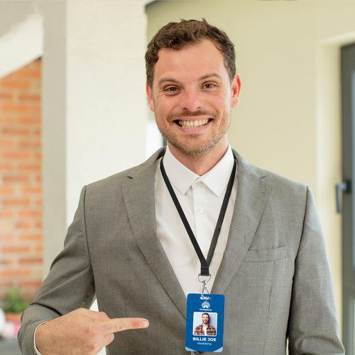 Custom Id Badge Custom Id Card Identification Badges Customizable Personalized Name Badge Customize Name Tag Photo Logo Employee Work Office Volunteer Customized Personal (Add Your Design-Vertical)