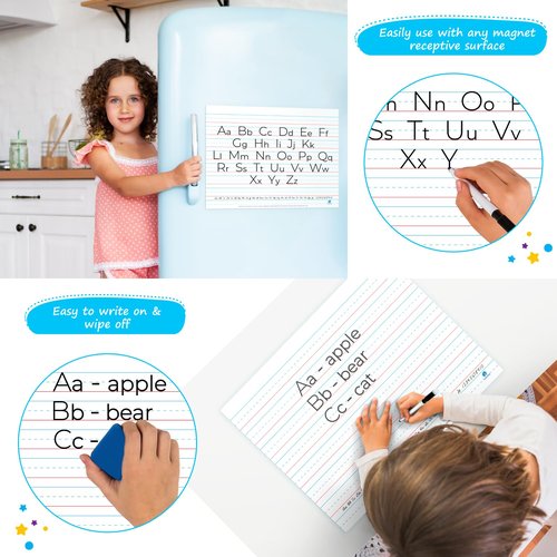 Jumbo Magnetic Handwriting Paper - Large Magnetic Lined Paper for Whiteboard, Primary Dry Erase Notebook Poster, Giant Early Writing Page, Classroom Resources for Teachers Simply Magic - 23" x 18"