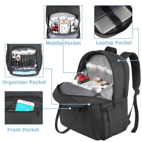 MATEIN Nurse Backpack, 17 Inch Extra Large Waterproof Laptop Backpack with Removable Organizer, Anti Theft Padded Womens Work Clinical Bag for Business, College, Travel, Home