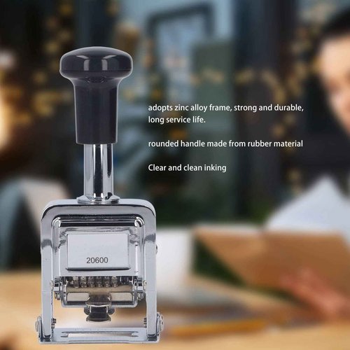 6 Digits Self Ink Number StampAutomatic Transposition Numbering Machine, Automatic Numbering Machines for Office Equipment School Supplies Office Supplies