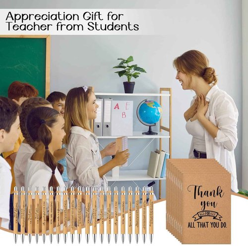 Tinlade 240 Pcs Employee Appreciation Gift Bulk Mini Inspirational Notebooks & Bamboo Ballpoint Pens Motivational Thank You Gift for Vet Tech Medical Assistant Student Teacher Nurse Coworker Supplies