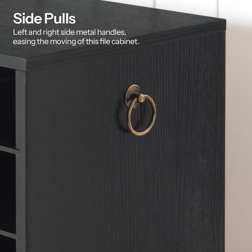 HOOBRO Countertop Mail Sorter, Wooden Literature Organizer, Student Mailbox for Classroom, Desktop Organizer for Office Home School, 12 Compartments Black BK43WF01