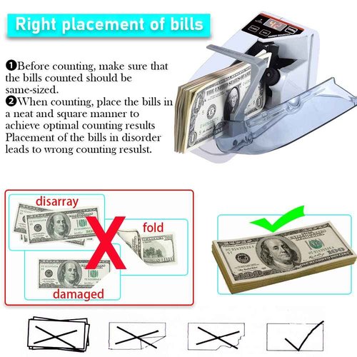 Money Counter Cosdio Portable Money Counter Mini Bill Cash Counting Machine Handy Suitable for Multi-Currency Handy Banknote Counter