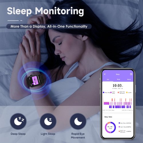 TRAUSI Smart Watch for Men, 1.83" HD Smartwatch with 80 Sports Modes, Heart Rate/Sleep Monitor, IPX5 Waterproof, Bluetooth Call & Music Control for iPhone/Android