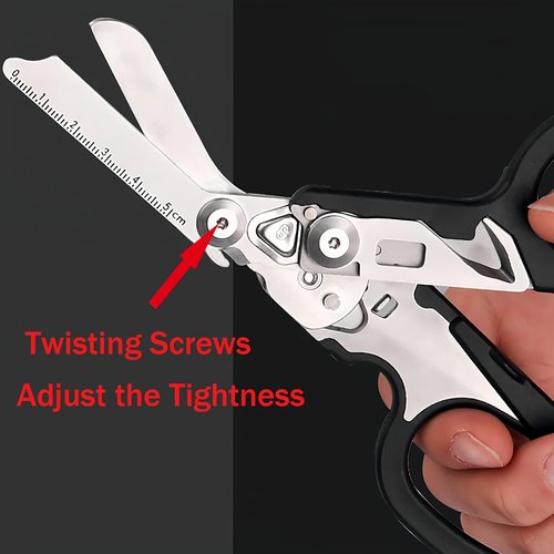 Emergency Response Trauma Shears, Stainless Steel Foldable Scissors Pliers, Outdoor Camping Rescue Scissors Glass Breaker Tool