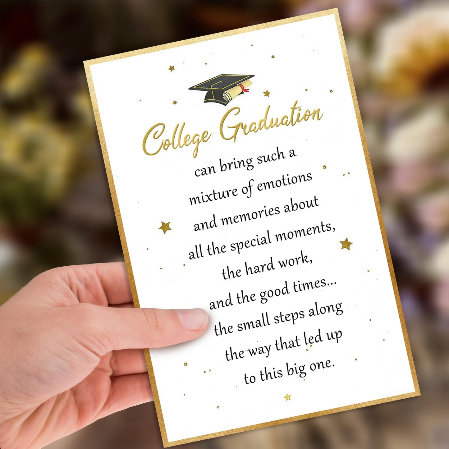 HEJOYN College Graduation Card, Inspirational Graduation Card Gift for College Graduate, University Graduation Card for Son Daughter Him Her