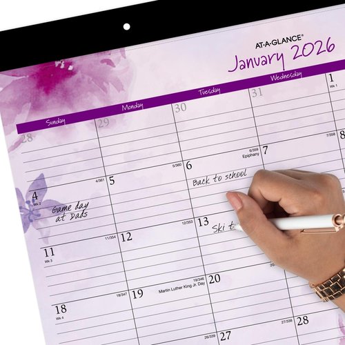 AT-A-GLANCE® Beautiful Day 2026 Monthly Desk Pad Calendar, Standard, 21 3/4" x 17"