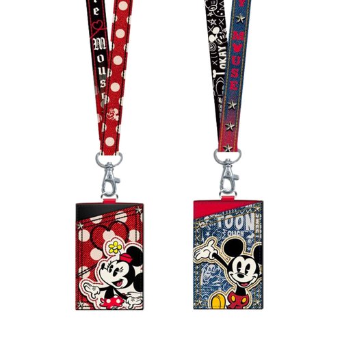 Needzo Mickey and Minnie Mouse Travel Wallets with Detachable Neck Straps, Card and Badge Lanyards with Clear ID Slot, 2024 Back to School Supplies, Pack of 2, 24 Inches