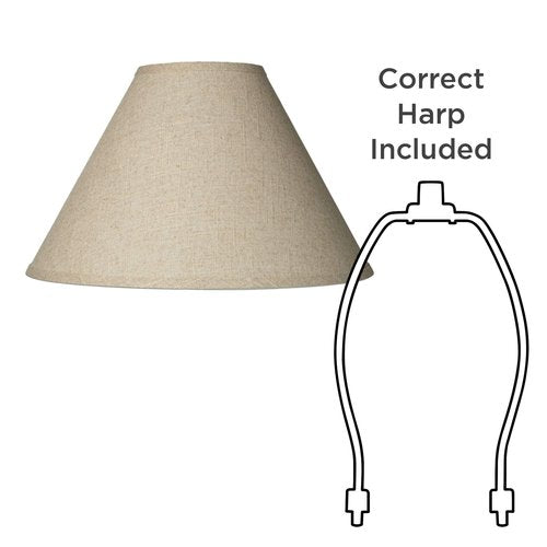 6" Top x 17" Bottom x 11 1/2" High x 11 1/2" Slant Lamp Shade Replacement Large Beige Brown Empire Round Rustic Farmhouse Western Fine Burlap Fabric Spider Harp Finial - Springcrest