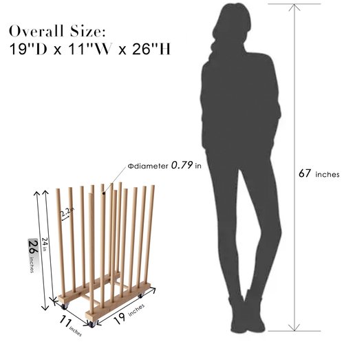 UNZERO Art Storage Rack with Caster Wheels, Wood Storage Stand for Canvas Boards, Panel, Frame, Drawing Board, Printed Matter, Paper Pad, Backing Plate