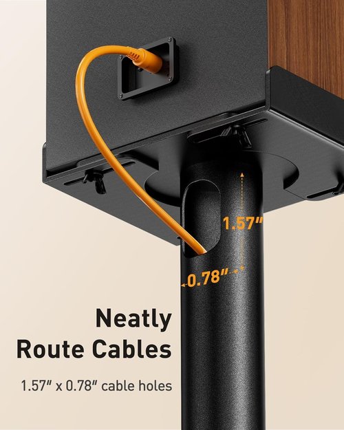 Perlegear Universal Speaker Stands - 33.6 Inch Height with Cable Management | Supports Up to 22lbs