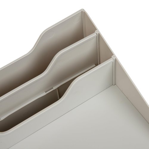 Mind Reader Desktop Organizer, Vertical File Holder, Paper Trays, Office, Plastic, Beige