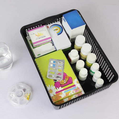 Obstnny Paper Organizer Basket, Plastic File Baskets, Colorful (6 Packs)