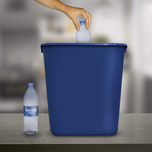 Acrimet Wastebasket, Deskside Bin, 6.75 Gallon/ 27 Quart/ 24 Liter (Plastic) (Blue Color) (Set of 4)