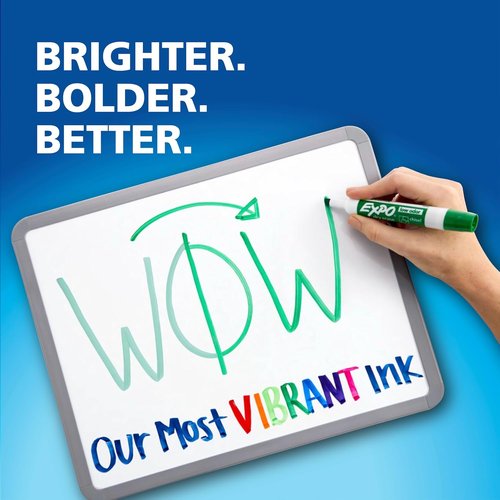 EXPO Dry Erase Markers - Low Odor Black Ink, Chisel Tip, 4 Count | Essential for Office & Classroom