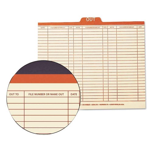 Smead Out Guide Printed Forma Style, 1/5-Cut Tab Center Position, Guide Height, Letter Size, Manila, 100 per Box (51910)
