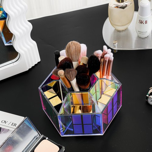 GRDYEAAR Acrylic Pen Holder, Pencil Holder for Desk, 360° Rotating Desk Organizer, Crayon Organizers for Kids，Marker Organizer, Caddy Art Supply Organizers