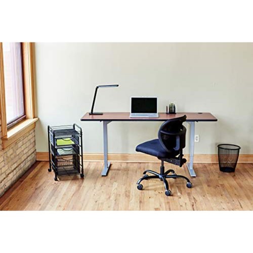 Safco Onyx Rolling File Cart with Large File Drawer and 2 Supply Drawers, Fits Letter-Size Hanging Folders, Durable Steel Construction