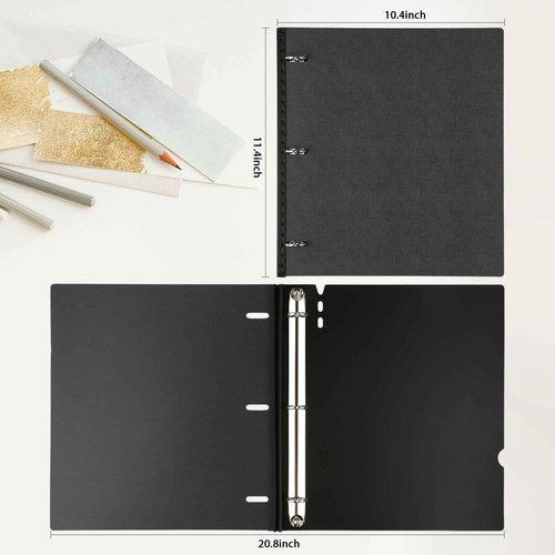 WOT I 12 Pack Telescoping 3 Ring Binder(0.75"), Expandable Flexible Binder - Patented Design for Easy Portability, Holds 160 Sheets, for School, Office&Home Organization, Black