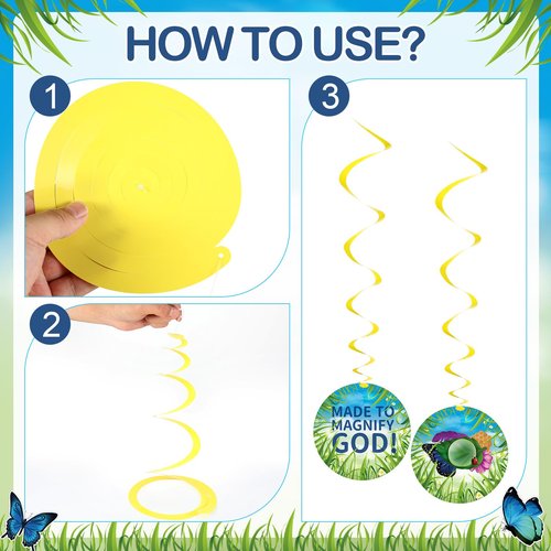 AmazingSpark 24 Pack VBS 2025 Whirly Decorations Fun Christian VBS Crafts for Kids, Spiral Paper Hanging Decorations for Sunday School Vacation Bible School Religious Classroom